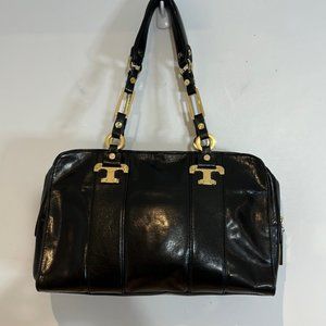 Tory Burch black leather shoulder bag with gold hardware